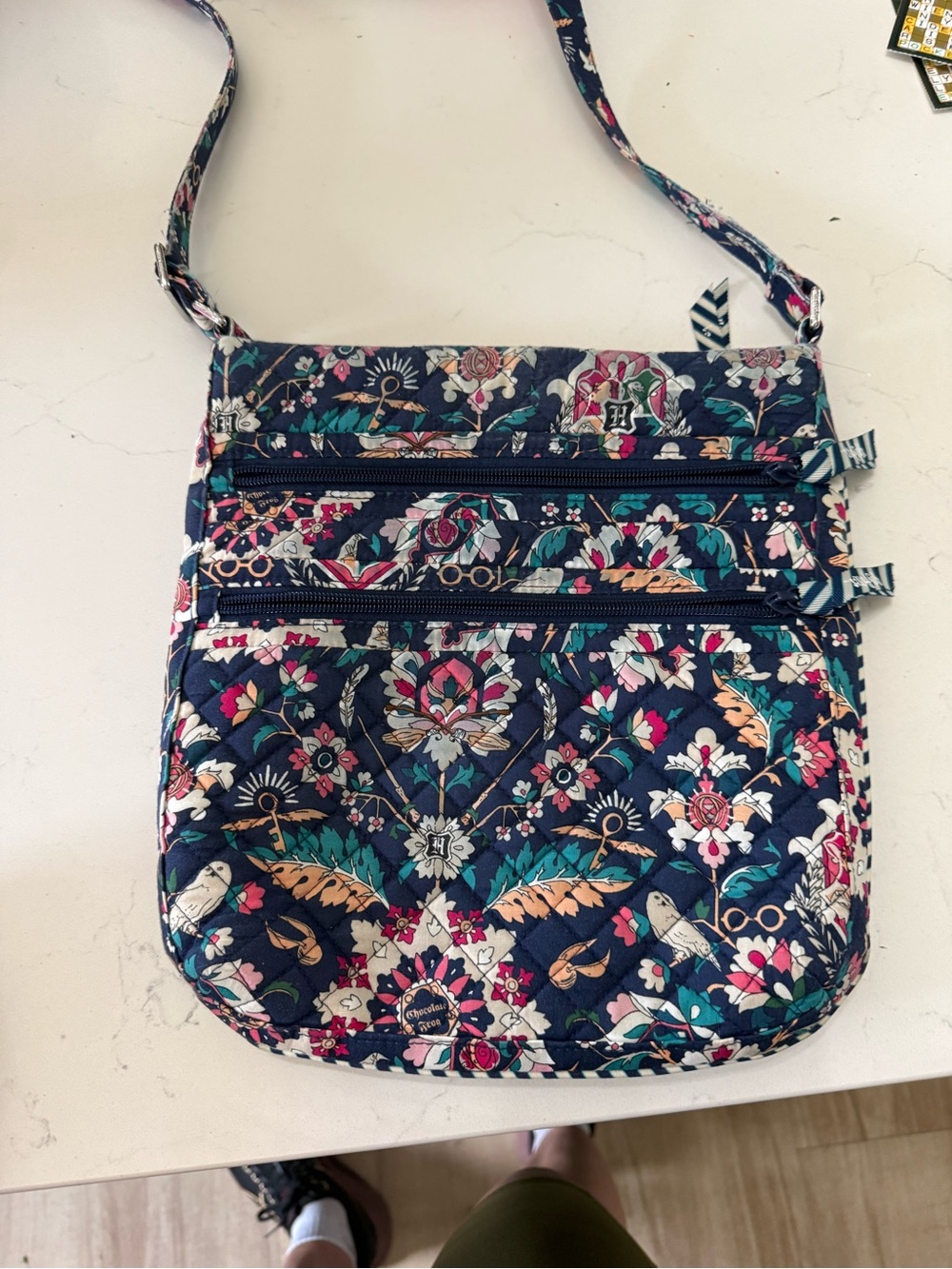 Vera Bradley Harry Potter hipster Navy Floral Crossbody Bag